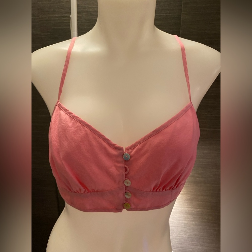 Pink Button-Front Bralette ARITZIA